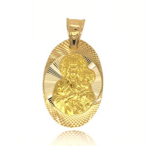 Medalik Matka Boska Częstochowska w diamentowanym owalu