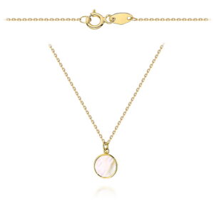 Naszyjnik złoty kółko z masą perłową