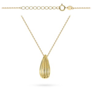 Naszyjnik złoty frezowana łezka