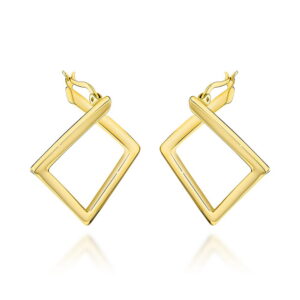 Kolczyki złote geometryczne romby