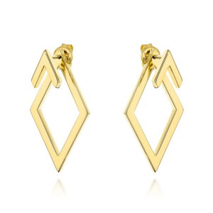 Kolczyki złote trójwymiarowe romby