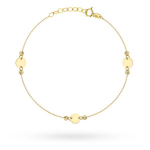 Bransoletka złota pełne kółeczka i diamentowane kulki