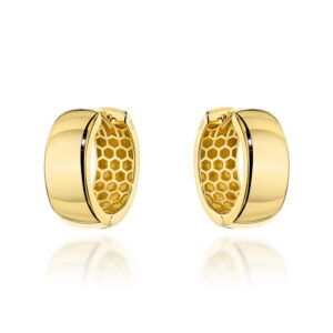 Kolczyki złote gładkie kółka z szeroką szyną