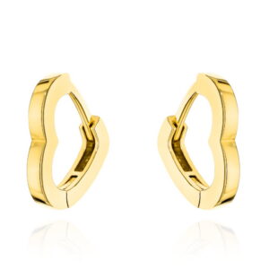 Kolczyki złote kontur serca duże