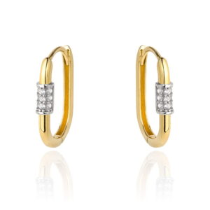 Kolczyki złote kółka z cyrkoniami na środku