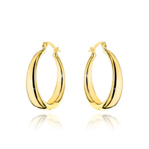 Kolczyki złote koła z szeroką szyną na angielskim zapięciu małe