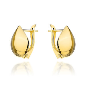 Kolczyki złote szerokie łezki na angielskim zapięciu