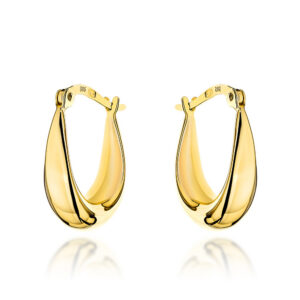 Kolczyki złote gładkie klasyczne łezki na angielskim zapięciu