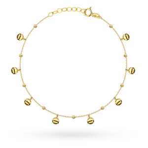 Bransoletka złota z gładkimi kulkami