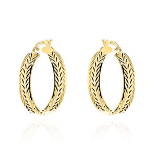 Kolczyki złote koła zdobione diamentowaniem