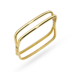 Bransoletka złota sztywna z kolekcji "BONO ROSSO" – prostokątna