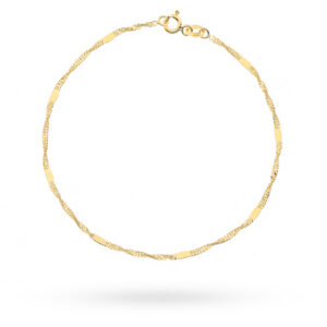 Bransoletka złota - splot singapure z blaszką