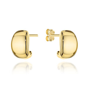 Kolczyki złote gładkie zaokrąglone na sztyfcie