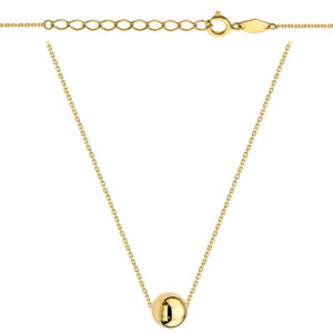 Naszyjnik z jedną złotą kuleczką super lekki 47+3cm