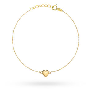 Bransoletka złota z gładkim sercem