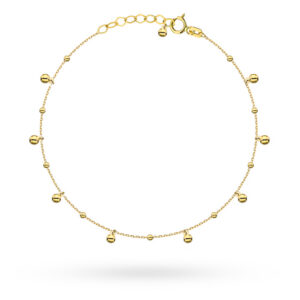 Bransoletka złota gładkie wiszące kulki
