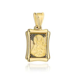 Medalik Matka Boska Częstochowska diamentowany prostokąt