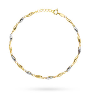 Bransoletka listki w dwóch kolorach złota