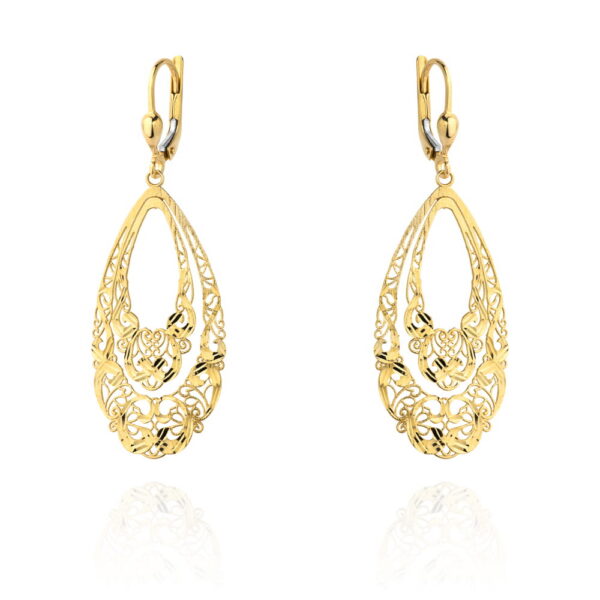 Kolczyki złote wzorzyste ażurowe