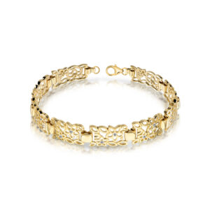 Złota bransoletka tworzona na indywidualne zamówienie z możliwością personalizacji.