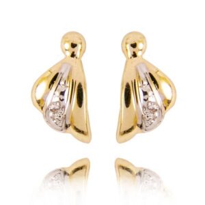 Klasyczne kolczyki ze złota z dekoracyjnym kamieniem.