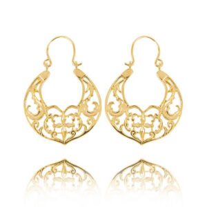 Klasyczne kolczyki ze złota z dekoracyjnym kamieniem.