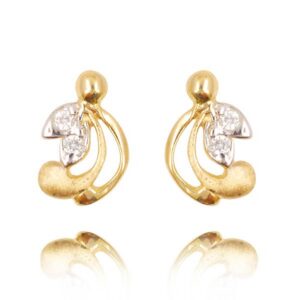 Klasyczne kolczyki ze złota z dekoracyjnym kamieniem.