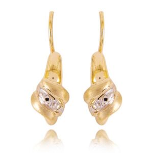 Klasyczne kolczyki ze złota z dekoracyjnym kamieniem.