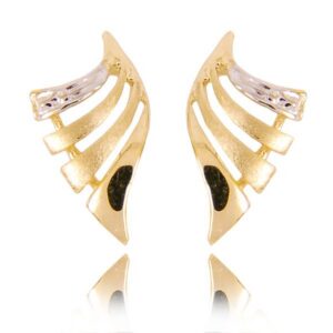 Klasyczne kolczyki ze złota z dekoracyjnym kamieniem.