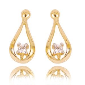 Klasyczne kolczyki ze złota z dekoracyjnym kamieniem.