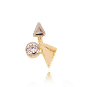 Klasyczne kolczyki ze złota z dekoracyjnym kamieniem.