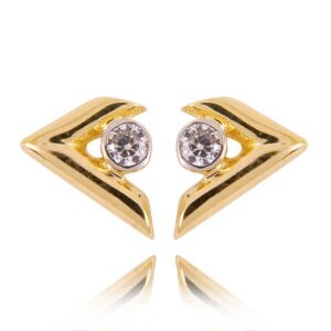 Eleganckie kolczyki ze złota z subtelnym blaskiem kamieni.