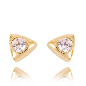 Klasyczne kolczyki ze złota z dekoracyjnym kamieniem.