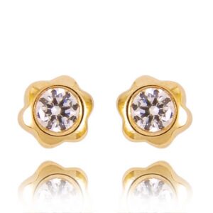 Uniwersalne kolczyki złote o eleganckim wykończeniu.