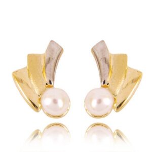 Klasyczne kolczyki ze złota z dekoracyjnym kamieniem.