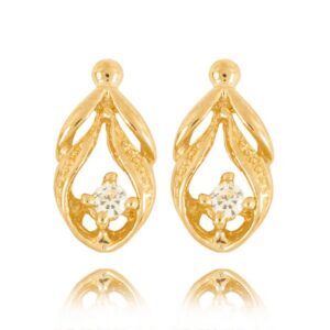 Klasyczne kolczyki ze złota z dekoracyjnym kamieniem.