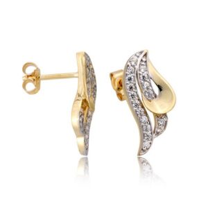 Złote kolczyki łączące elegancję i nowoczesny design.