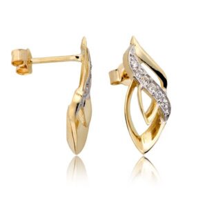 Klasyczne kolczyki ze złota z dekoracyjnym kamieniem.