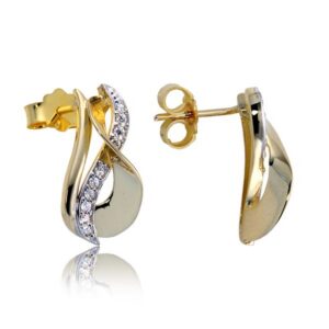 Eleganckie kolczyki ze złota z subtelnym blaskiem kamieni.