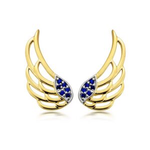 Klasyczne kolczyki ze złota z dekoracyjnym kamieniem.