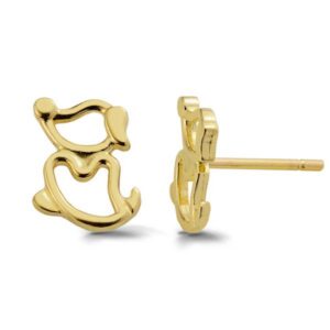 Klasyczne kolczyki ze złota z dekoracyjnym kamieniem.