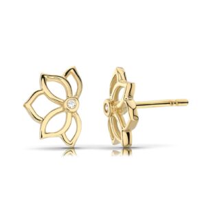 Klasyczne kolczyki ze złota z dekoracyjnym kamieniem.