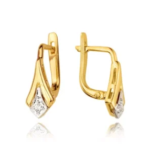 Stylowe kolczyki wykonane z wysokiej jakości złota.