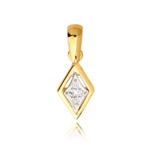 Subtelny złoty wisiorek o klasycznej formie.