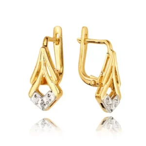 Stylowe kolczyki wykonane z wysokiej jakości złota.