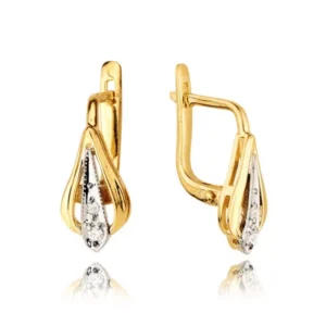 Uniwersalne kolczyki złote o eleganckim wykończeniu.