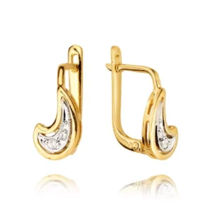 Klasyczne kolczyki ze złota z dekoracyjnym kamieniem.