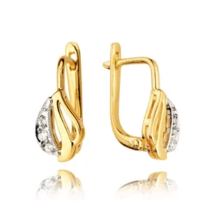 Stylowe kolczyki wykonane z wysokiej jakości złota.