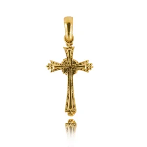 Klasyczny złoty krzyżyk na łańcuszku.