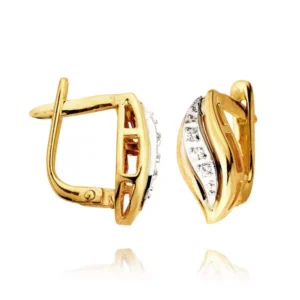 Uniwersalne kolczyki złote o eleganckim wykończeniu.